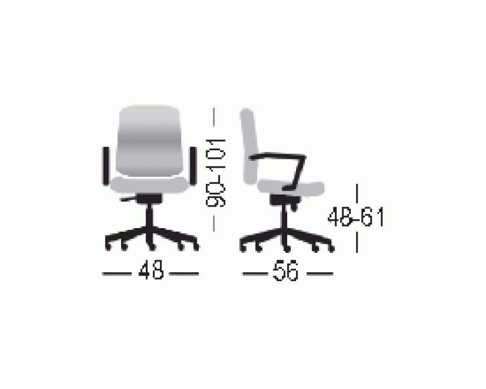 Кресло Квадро экокожа (опора из черного полиамида)