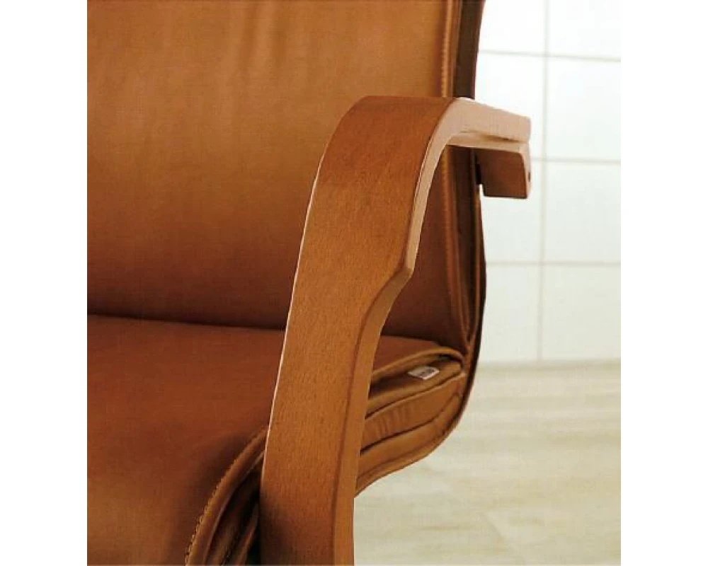 Кресло ЛОНДОН Д, кожа, дерево