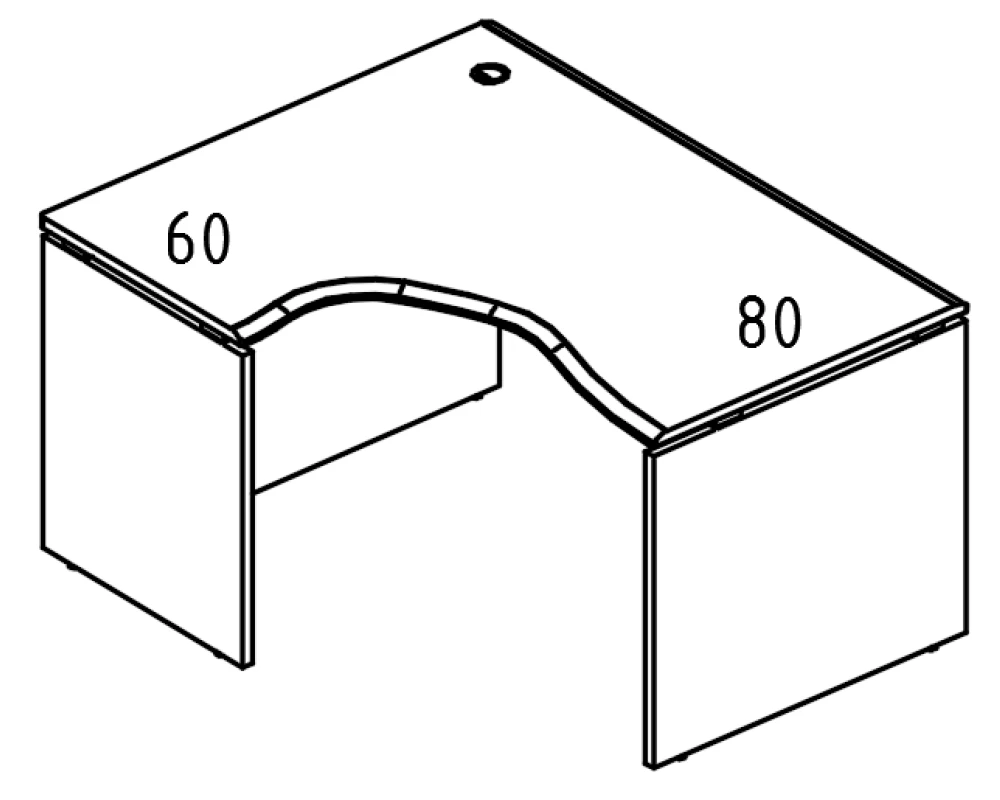 Стол эргономичный 115x140 ДСП (2 скоса) левый Alta