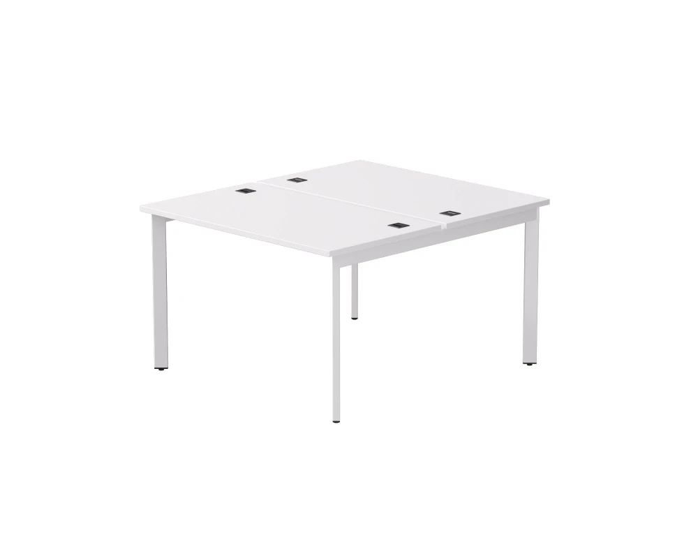 Бенч-система на 2 места на металлокаркасе 1180х670(1370)x755 опоры 45гр Everprof ЭВО / EVO Белый/Белый