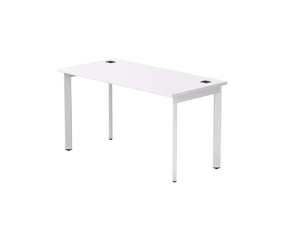 Стол прямой на металлокаркасе 1380х670х755 мм опоры 45гр Everprof ЭВО / EVO Белый/Белый