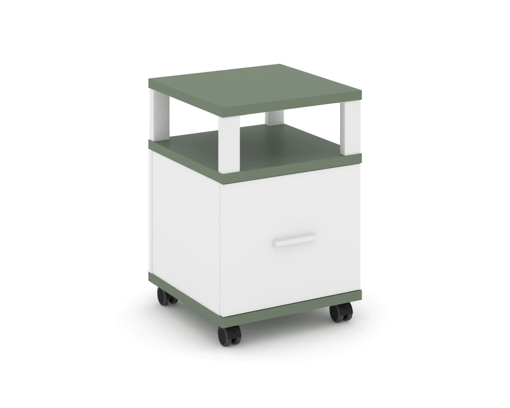 Тумба мобильная 1 распаш. фасад с надставкой CN.TUM-008 W 420x420x615 Концепт / Concept