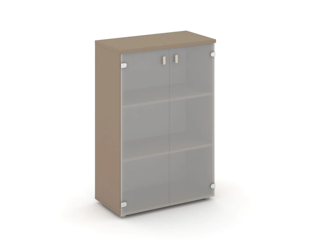 Шкаф средний широкий (2 средних фасада стекло сатин матовый) 80x42x120,7 Эстетика / Estetica