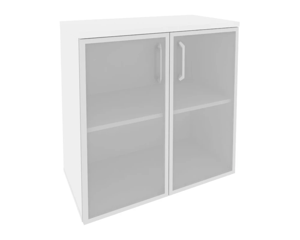 Шкаф низкий широкий (2 низких фасада стекло в раме) 800x420x823 Оникс / Onix