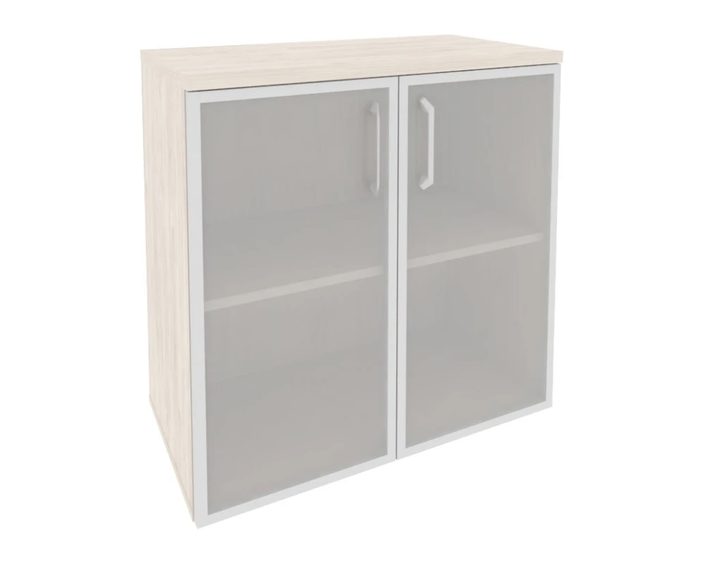 Шкаф низкий широкий (2 низких фасада стекло в раме) 800x420x823 Оникс / Onix