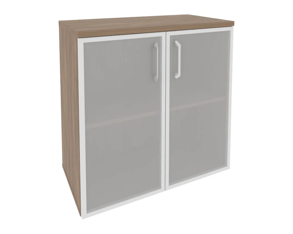 Шкаф низкий широкий (2 низких фасада стекло в раме) 800x420x823 Оникс / Onix