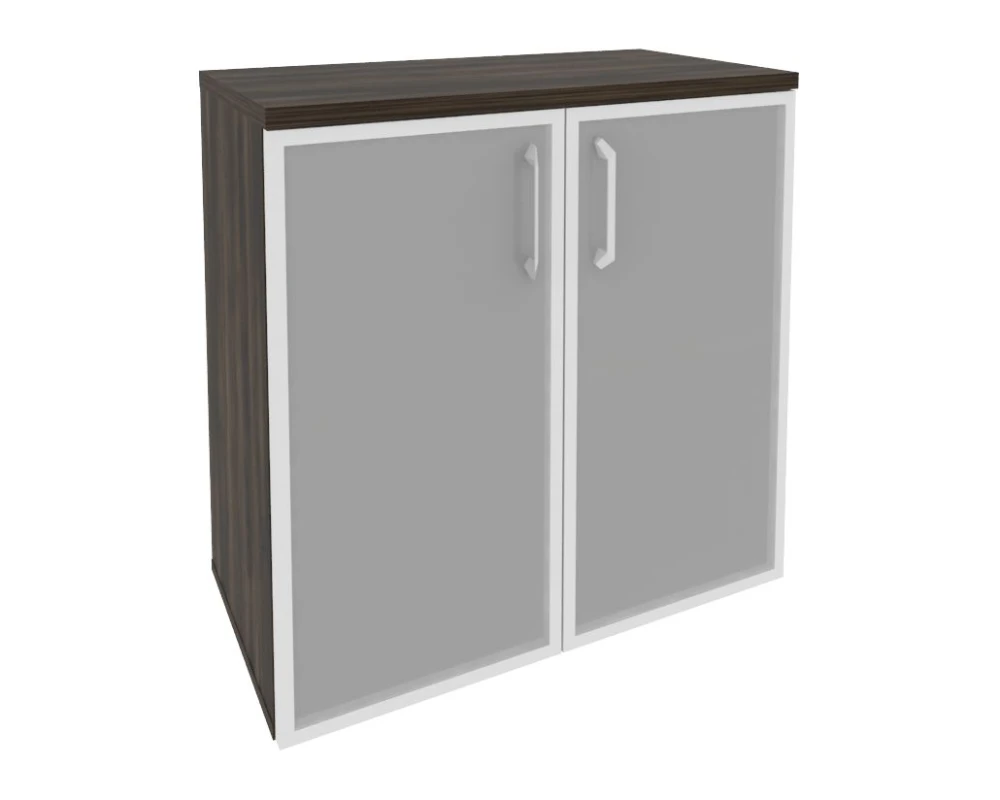 Шкаф низкий широкий (2 низких фасада стекло в раме) 800x420x823 Оникс / Onix