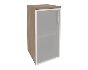 Шкаф низкий узкий левый (1 низкий фасад стекло в раме) 400x420x823 Оникс / Onix images