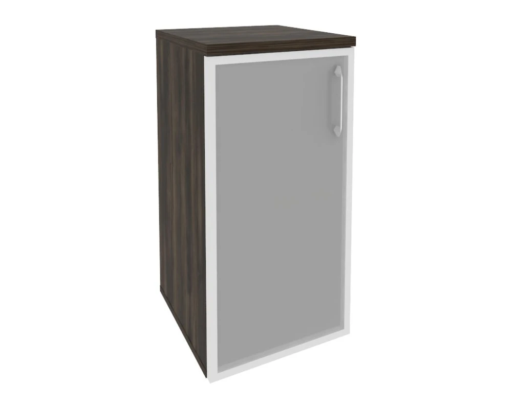 Шкаф низкий узкий левый (1 низкий фасад стекло в раме) 400x420x823 Оникс / Onix