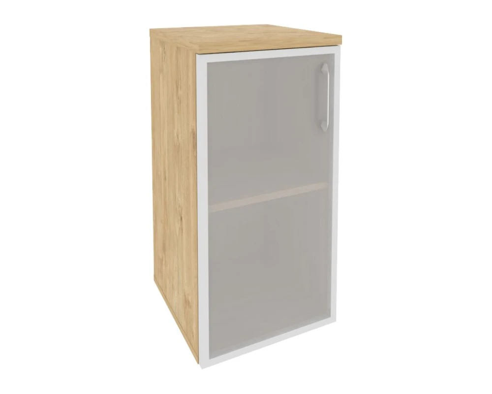 Шкаф низкий узкий левый (1 низкий фасад стекло в раме) 400x420x823 Оникс / Onix