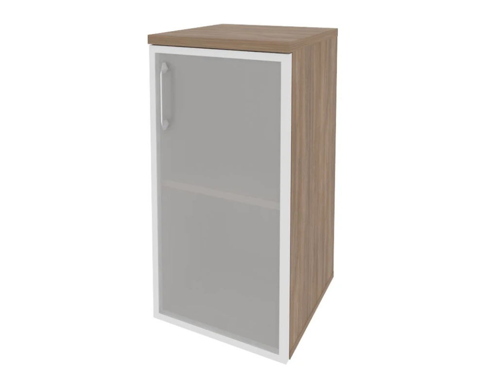 Шкаф низкий узкий правый (1 низкий фасад стекло в раме) 400x420x823 Оникс / Onix