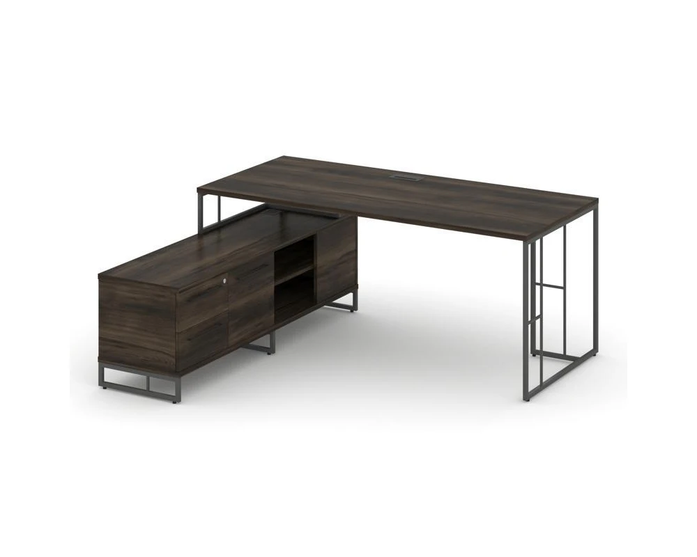 Стол руководителя с опорной тумбой левый 1780x1600x750 Рифт Директ / Rift Direct