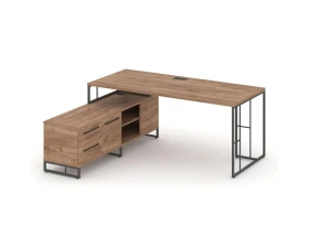 Стол руководителя с опорной тумбой левый 1780x1600x750 Рифт Директ / Rift Direct images