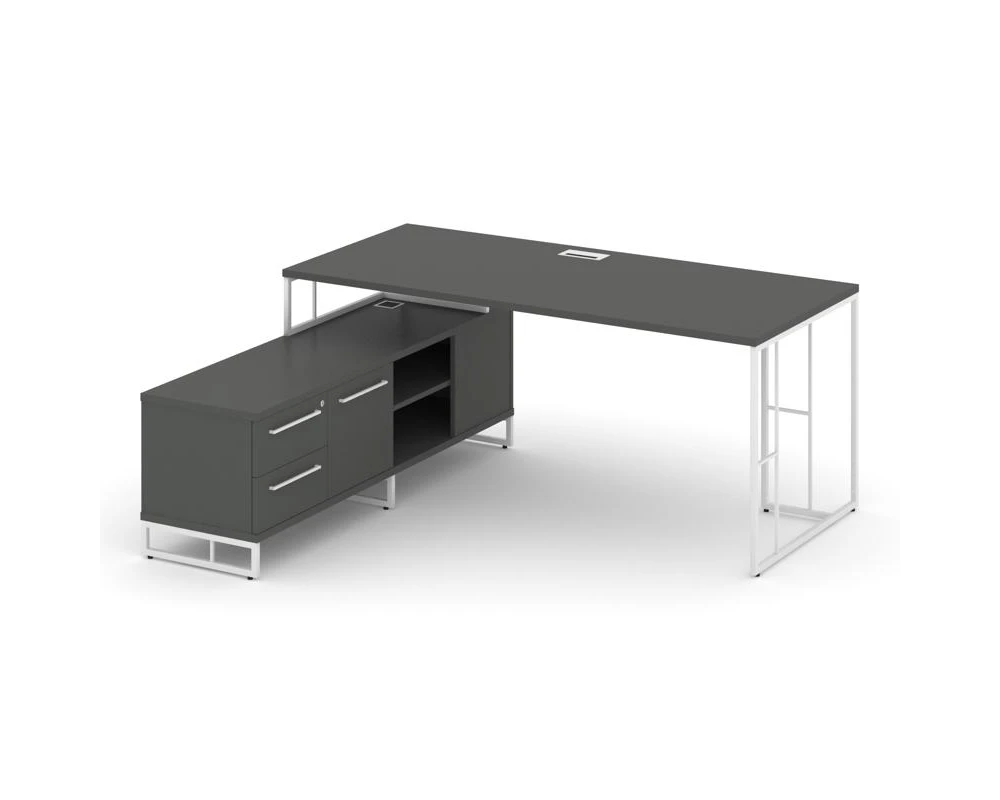 Стол руководителя с опорной тумбой левый 1780x1600x750 Рифт Директ / Rift Direct