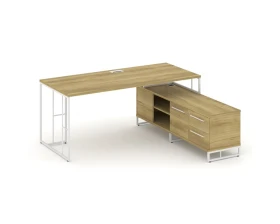 Стол руководителя с опорной тумбой правый 1580x1600x750 Рифт Директ / Rift Direct images