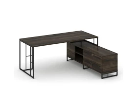 Стол руководителя с опорной тумбой правый 1580x1600x750 Рифт Директ / Rift Direct images