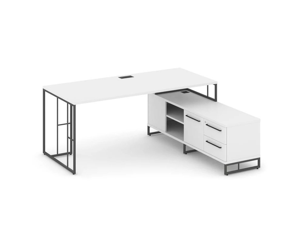 Стол руководителя с опорной тумбой правый 1780x1600x750 Рифт Директ / Rift Direct