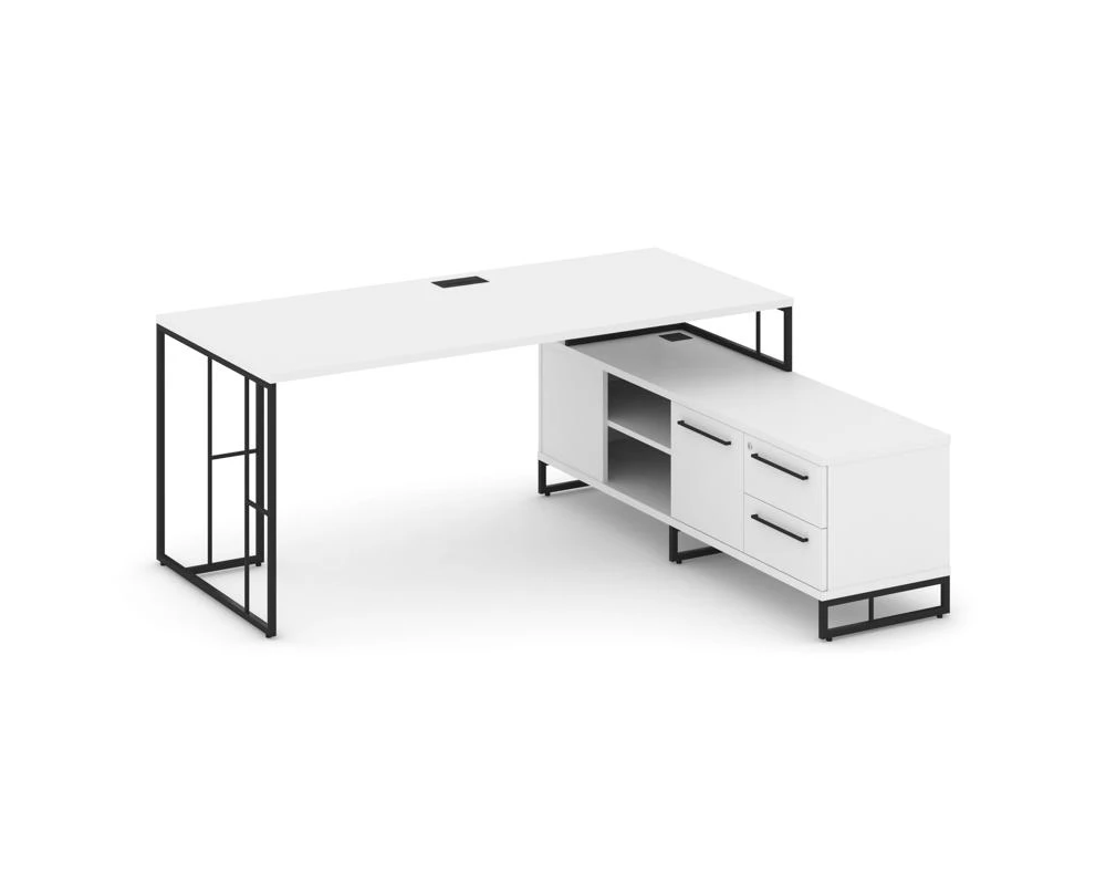 Стол руководителя с опорной тумбой правый 1780x1600x750 Рифт Директ / Rift Direct