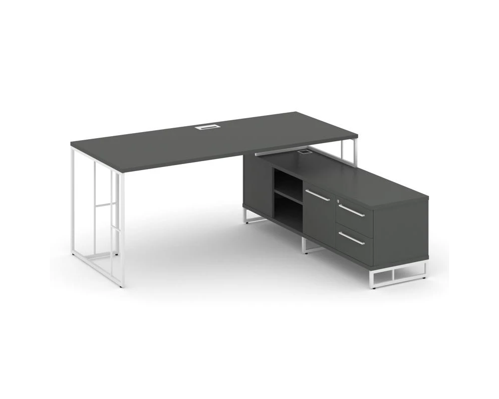 Стол руководителя с опорной тумбой правый 1780x1600x750 Рифт Директ / Rift Direct