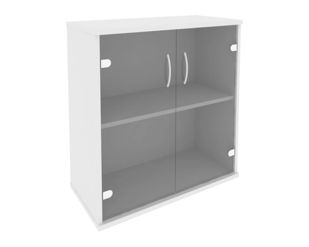 Шкаф низкий широкий 2 низкие двери стекло Рива / Riva