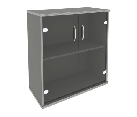 Шкаф низкий широкий 2 низкие двери стекло Рива / Riva