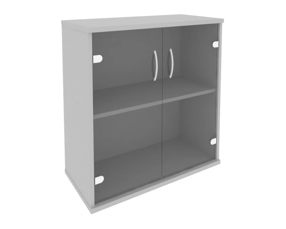 Шкаф низкий широкий 2 низкие двери стекло Рива / Riva