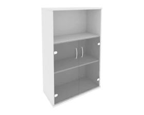 Шкаф средний широкий 2 низкие двери стекло Рива / Riva images