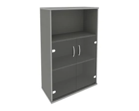 Шкаф средний широкий 2 низкие двери стекло Рива / Riva images