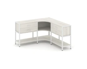 Трехсекционный угловой стеллаж двухярусный с ящиками 1590х1590х879 Шелф Систем / Shelf System images