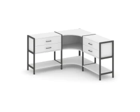 Трехсекционный угловой стеллаж двухярусный с ящиками 1590х1590х879 Шелф Систем / Shelf System images