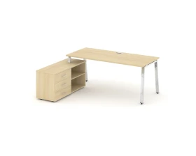 Стол письменный с греденцией левой на А-образном каркасе 1780x800x750 Стайл Проджект Директ Люкс / Style Project Direct Lux images