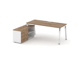 Стол письменный с греденцией левой на А-образном каркасе 1980x700x750 Стайл Проджект Директ Люкс / Style Project Direct Lux images