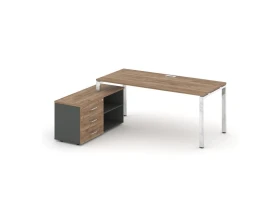 Стол письменный с греденцией левой на П-образном каркасе 1580x800x750 Стайл Проджект Директ Люкс / Style Project Direct Lux images