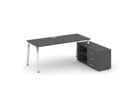 Стол письменный с греденцией правой на А-образном каркасе 1580x700x750 Стайл Проджект Директ Люкс / Style Project Direct Lux images