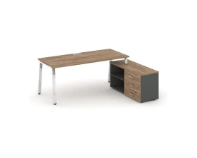 Стол письменный с греденцией правой на А-образном каркасе 1780x800x750 Стайл Проджект Директ Люкс / Style Project Direct Lux images