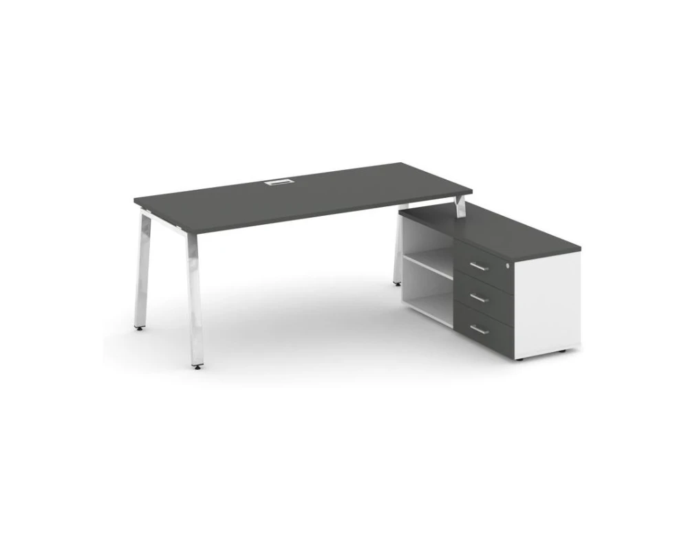 Стол письменный с греденцией правой на А-образном каркасе 1780x800x750 Стайл Проджект Директ Люкс / Style Project Direct Lux