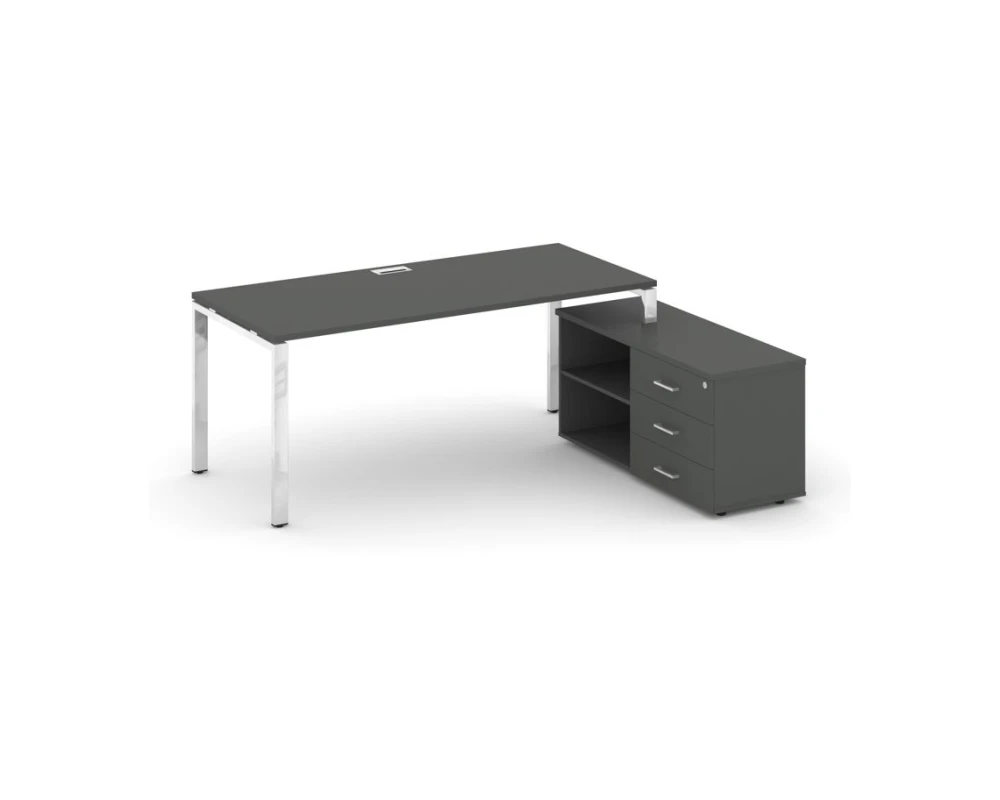 Стол письменный с греденцией правой на П-образном каркасе 1380x800x750 Стайл Проджект Директ Люкс / Style Project Direct Lux