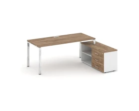 Стол письменный с греденцией правой на П-образном каркасе 1380x800x750 Стайл Проджект Директ Люкс / Style Project Direct Lux images