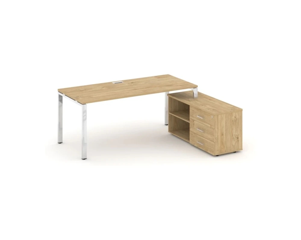 Стол письменный с греденцией правой на П-образном каркасе 1380x800x750 Стайл Проджект Директ Люкс / Style Project Direct Lux