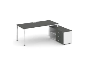 Стол письменный с греденцией правой на П-образном каркасе 1380x800x750 Стайл Проджект Директ Люкс / Style Project Direct Lux images