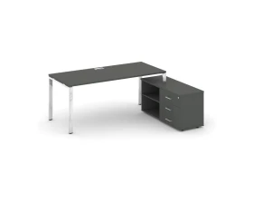 Стол письменный с греденцией правой на П-образном каркасе 1580x800x750 Стайл Проджект Директ Люкс / Style Project Direct Lux images