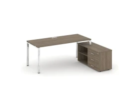 Стол письменный с греденцией правой на П-образном каркасе 1580x800x750 Стайл Проджект Директ Люкс / Style Project Direct Lux images