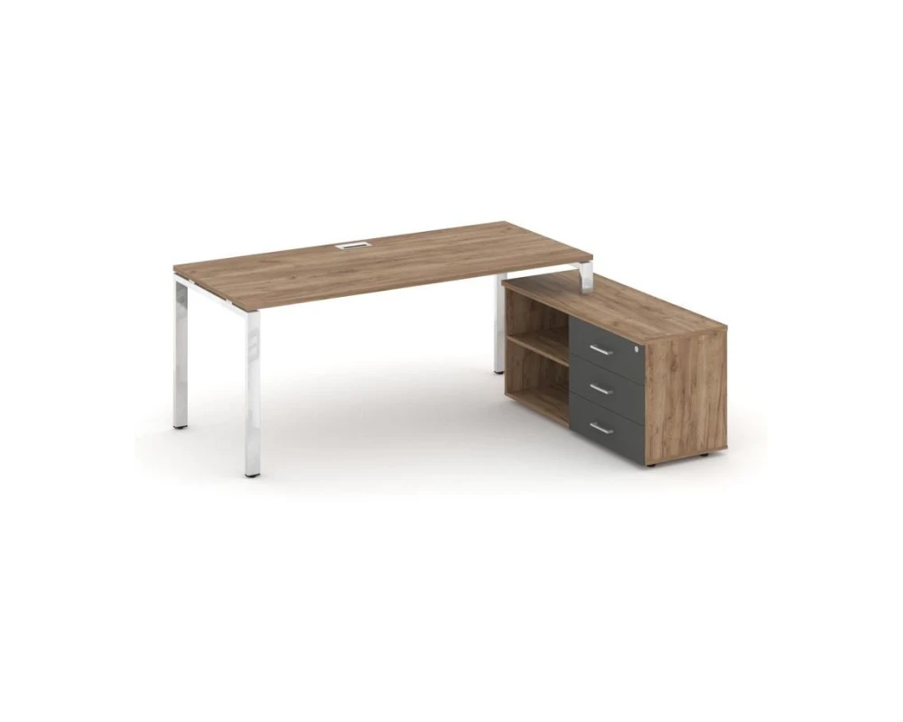 Стол письменный с греденцией правой на П-образном каркасе 1780x700x750 Стайл Проджект Директ Люкс / Style Project Direct Lux