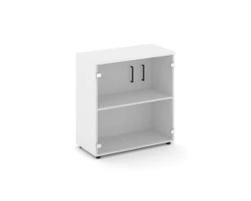 Шкаф низкий широкий прозр. стекло 796x400x833 зад. стенка HDF Стайл Проджект / Style Project images