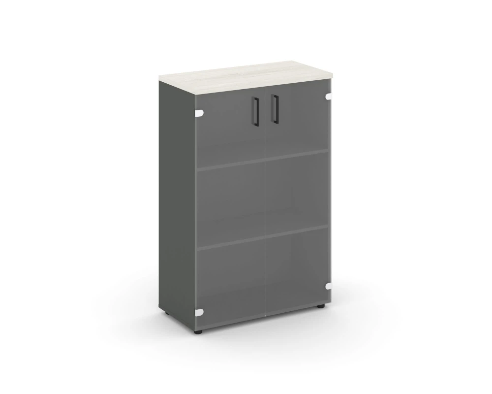 Шкаф средний широкий прозр. стекло 796x400x1203 Стайл Проджект / Style Project