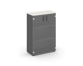 Шкаф средний широкий прозр. стекло 796x400x1203 Стайл Проджект / Style Project images