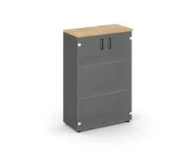 Шкаф средний широкий прозр. стекло 796x400x1203 Стайл Проджект / Style Project images