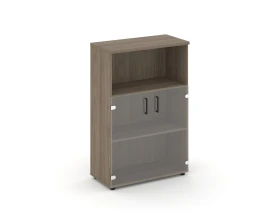 Шкаф средний широкий прозр. стекло с нишей 796x400x1203 Стайл Проджект / Style Project images