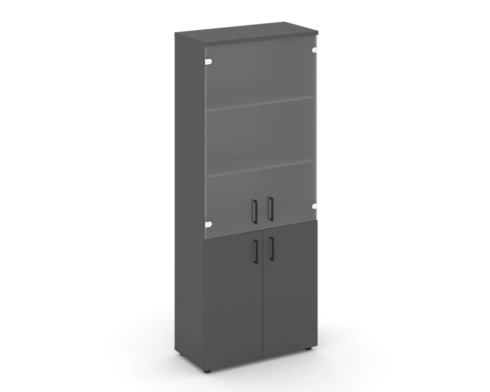 Шкаф высокий широкий комби прозр. стекло 796x400x1982 Стайл Проджект / Style Project