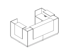 Стойка ресепшн П-образная (полки высокие) 245x155x115 A4 images
